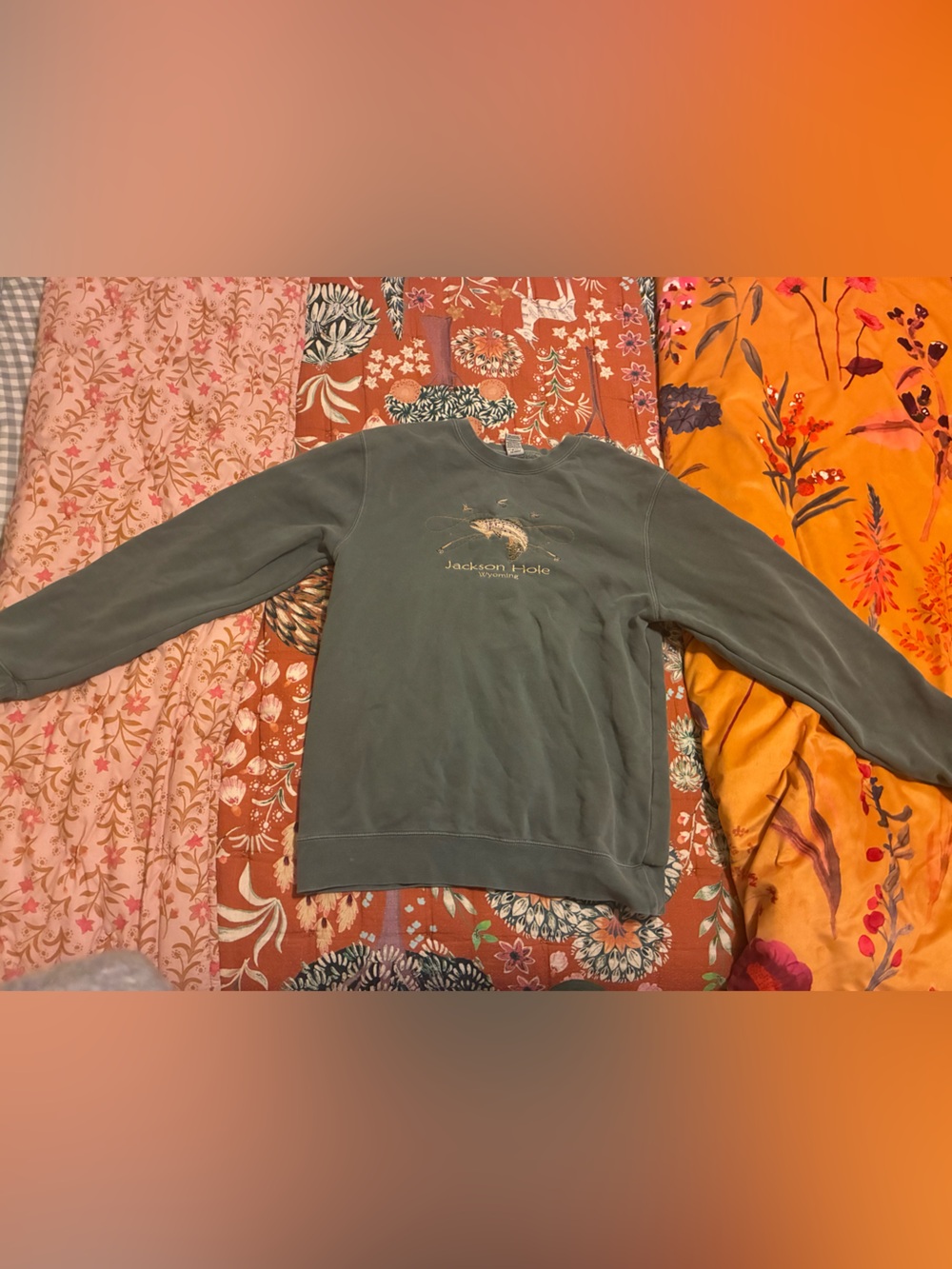 Jackson Hole Green Graphic Crewneck Sweatshirt